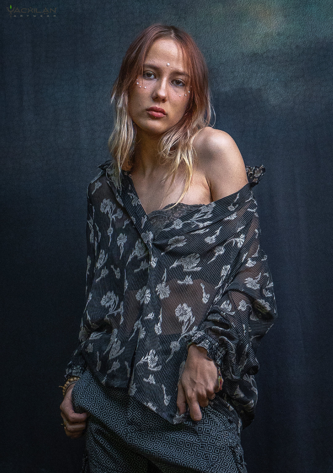 Shirt Woman Longsleeve FRUFRU / Japanese Uragiri - Strippes FLOWER